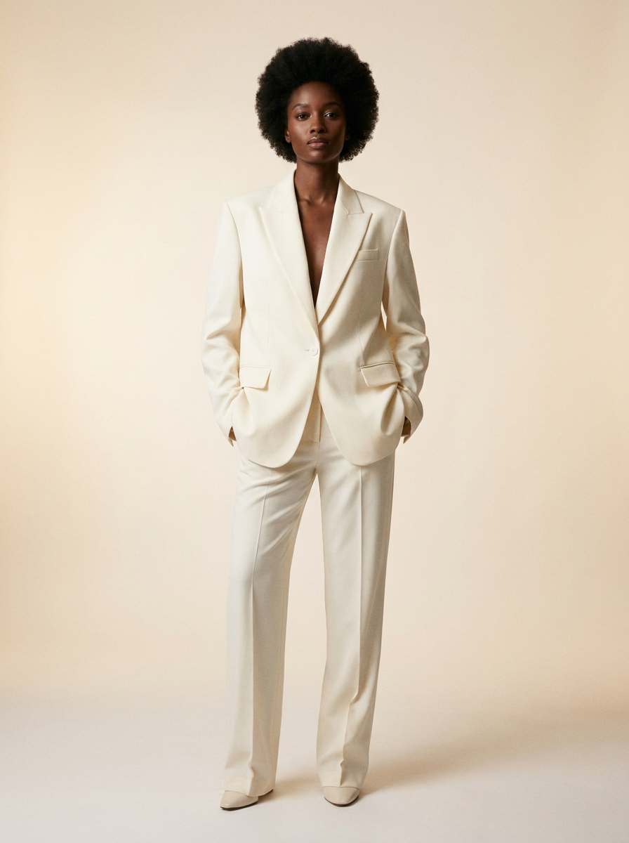 Ivory Relaxed Blazer front
